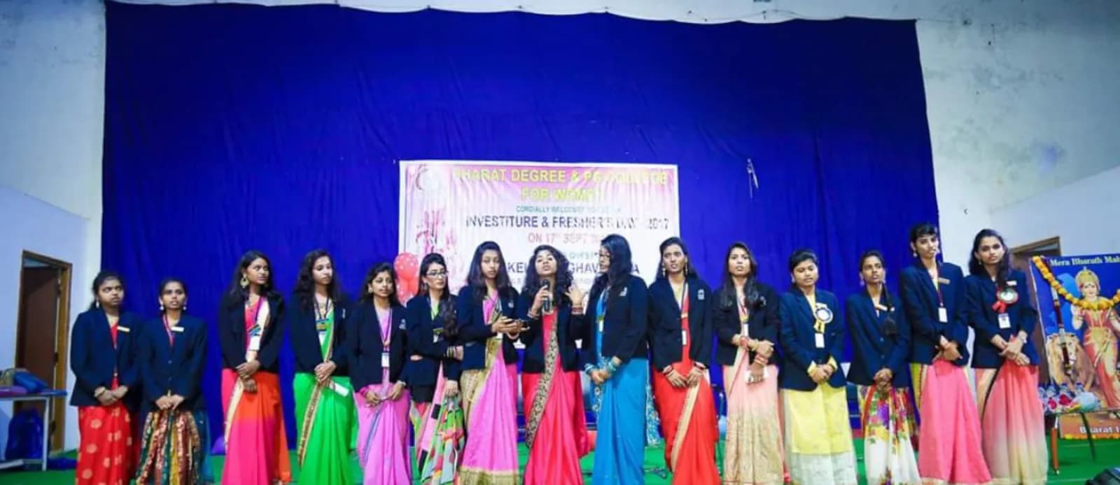 Student council recognized on stage during Investiture Day